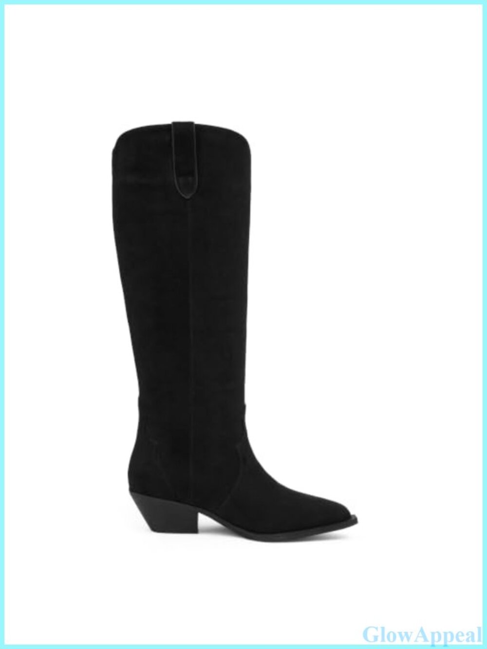 Women's Suede Knee-High Boots Chunky Block Heel Pull-On Tall Fall Boots